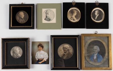 ASSORTED AMERICAN HISTORICAL AND OTHER MINIATURE PORTRAITS, LOT OF EIGHT