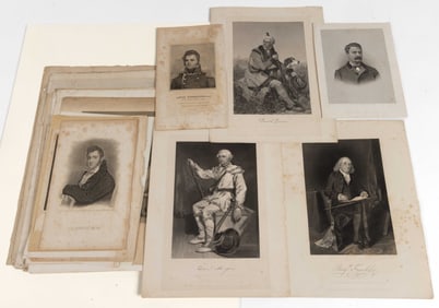 AMERICAN HISTORICAL, MEDICAL, AND OTHER PORTRAIT PRINTS, LOT OF 27