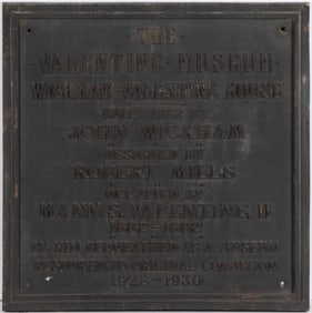 WICKHAM-VALENTINE HOUSE RICHMOND, VIRGINIA BRONZE HISTORICAL PLAQUE