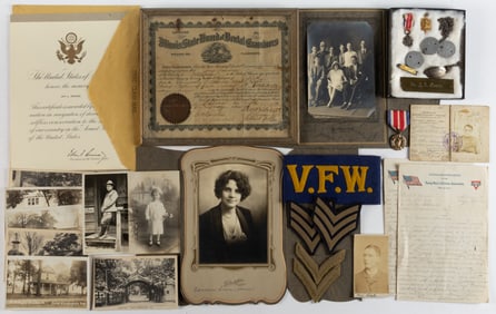 FIRST LIEUTENANT JAY L. MEANS PERSONAL WORLD WAR I / WWI MILITARY ARCHIVE, UNCOUNTED LOT