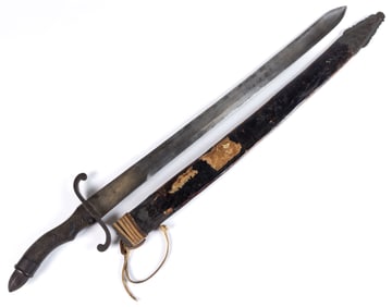 UNIDENTIFIED MILITARY SHORT SWORD WITH SCABBARD