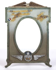 WORLD WAR I / WWI ERA AIR FORCE / AIR SERVICE PAINTED CAST-IRON PICTURE FRAME