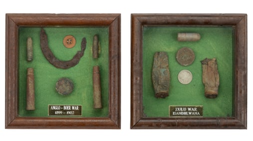 SOUTH AFRICAN MILITARY ARTIFACTS / RELICS, LOT OF TWO CASES
