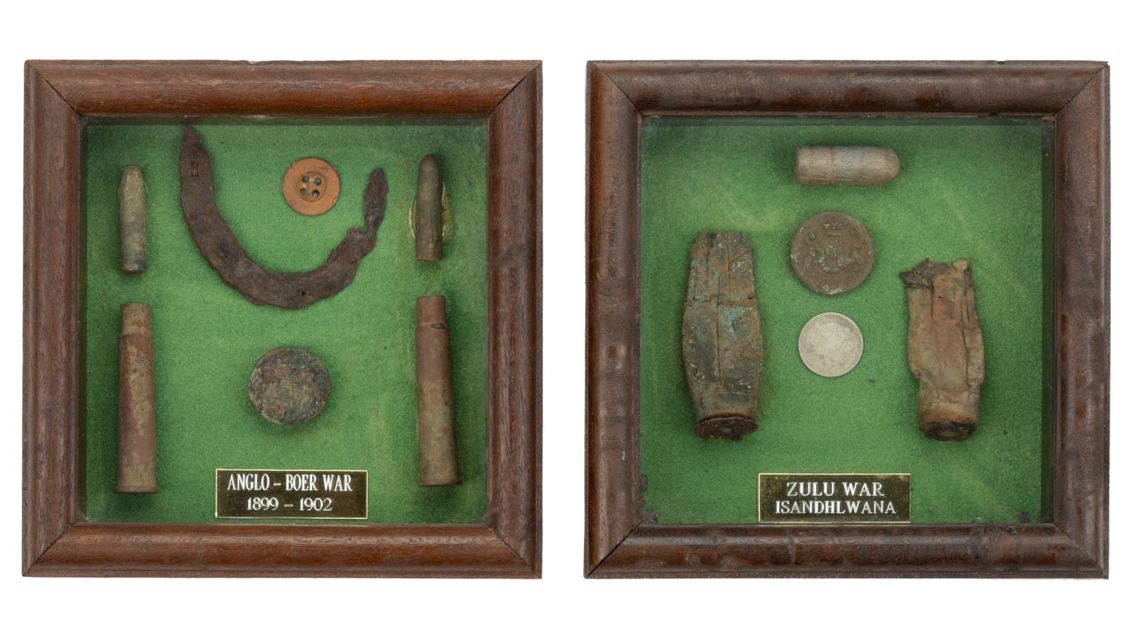 SOUTH AFRICAN MILITARY ARTIFACTS / RELICS, LOT OF TWO CASES (1 of 2)