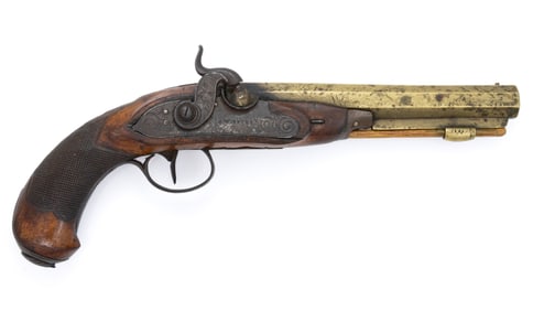 A. W. SPIES PERCUSSION BRASS-BARREL PISTOL