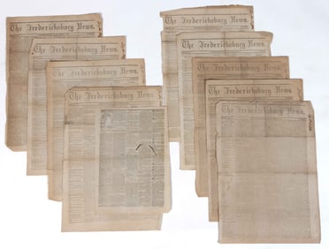 VIRGINIA CIVIL WAR NEWSPAPERS, LOT OF TEN