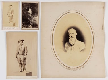 CIVIL WAR CONFEDERATE GEN. J.E.B. STUART PHOTOGRAPHS, LOT OF FOUR