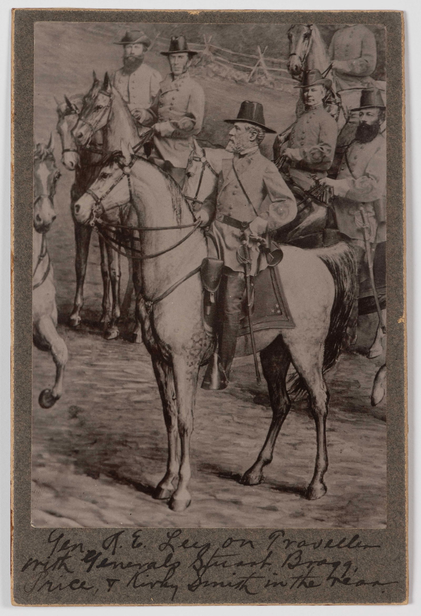 CIVIL WAR ROBERT E. LEE ON TRAVELLER CABINET PHOTOGRAPH SIGNED BY MAJ. THOMAS LEE BROUN (1 of 2)