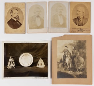 ASSORTED CIVIL WAR CONFEDERATE RELATED PHOTOGRAPHS, LOT OF SIX