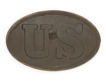 CIVIL WAR UNION REGULATION 1839 PATTERN OVAL-FORM CARTRIDGE BOX PLATE