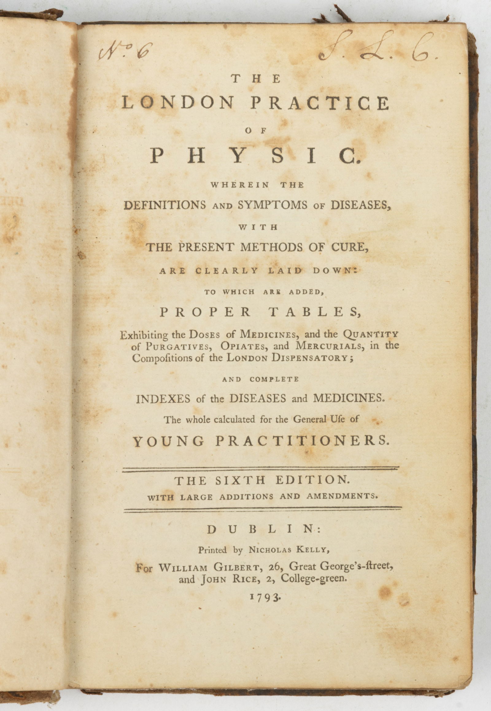 18TH CENTURY MEDICAL VOLUME WITH NOTABLE LEXINGTON, ROCKBRIDGE CO., SHENANDOAH VALLEY OF VIRGINIA (1 of 2)