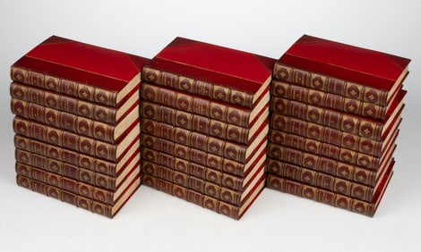 ANTIQUARIAN EUROPEAN NOBILITY HISTORICAL FINE-BINDING 24-VOLUME SET