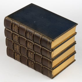 ANTIQUARIAN FRENCH MADAME MEMOIRS FINE-BINDING FOUR-VOLUME SET