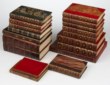 ANTIQUARIAN FINE-BINDING VOLUMES, LOT OF 18
