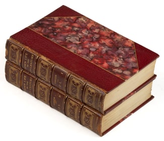 ANTIQUARIAN BRITISH HISTORICAL FINE-BINDING TWO-VOLUME SET