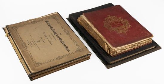 ANTIQUARIAN ART PLATE FOLIO VOLUMES, LOT OF SIX