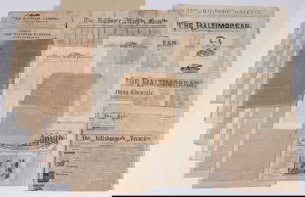 18TH AND 19TH CENTURY MID-ATLANTIC AND SOUTHERN NEWSPAPERS, UNCOUNTED LOT