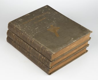 LIFE OF CHRIST WITH COLOR PLATES, THREE-VOLUME SET