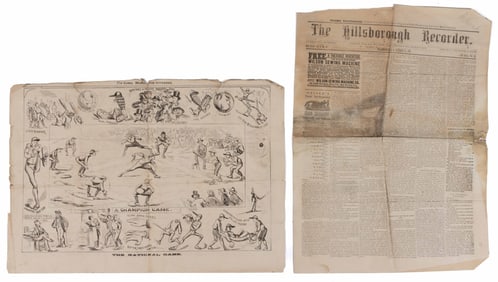 19TH CENTURY BASEBALL PRINTED MATERIALS, LOT OF TWO