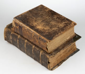 17TH AND 19TH CENTURY FAMILY BIBLES, LOT OF TWO