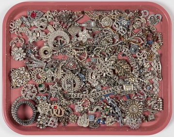 ANTIQUE / VINTAGE RHINESTONE COSTUME JEWELRY, UNCOUNTED LOT