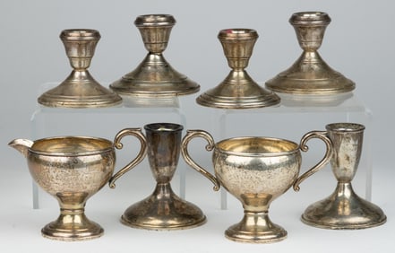 ASSORTED WEIGHTED STERLING SILVER ARTICLES, LOT OF EIGHT