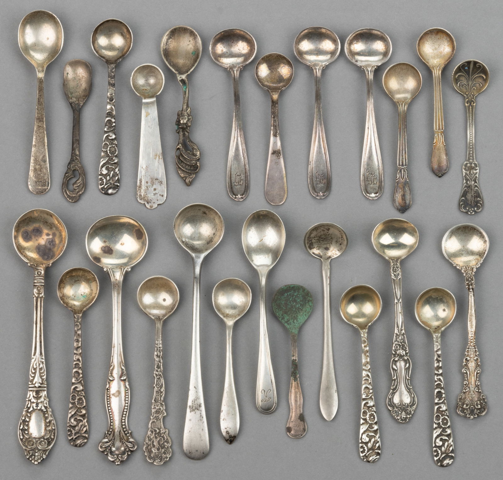 ALVIN AND OTHER STERLING SILVER SALT SPOONS, LOT OF 25 (1 of 1)