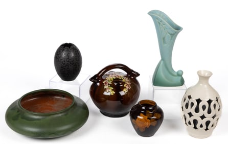 ASSORTED ART POTTERY ARTICLES, LOT OF SIX