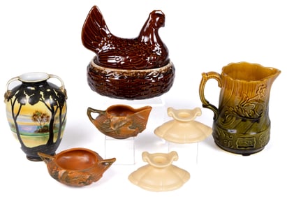 AMERICAN ART POTTERY ARTICLES, LOT OF SIX