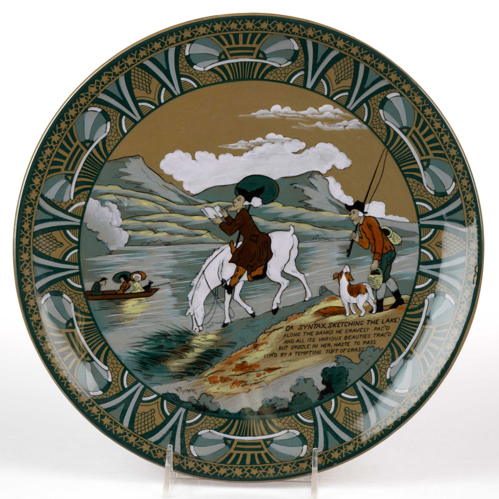 BUFFALO POTTERY HAND-PAINTED DR. SYNTAX EMERALD DELDARE PLAQUE (1 of 1)