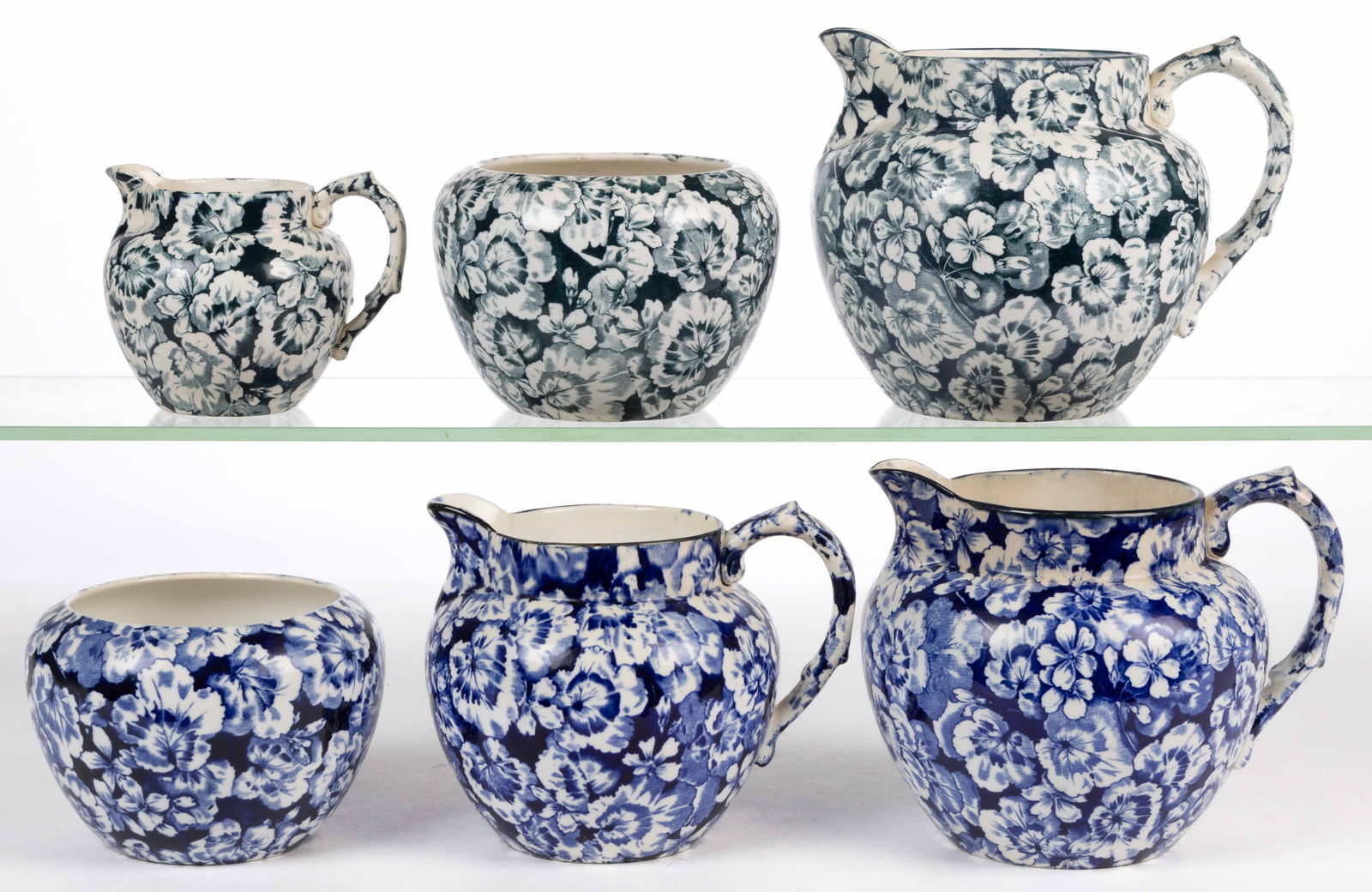 BUFFALO POTTERY GERANIUM MOTIF ARTICLES, LOT OF SIX (1 of 1)