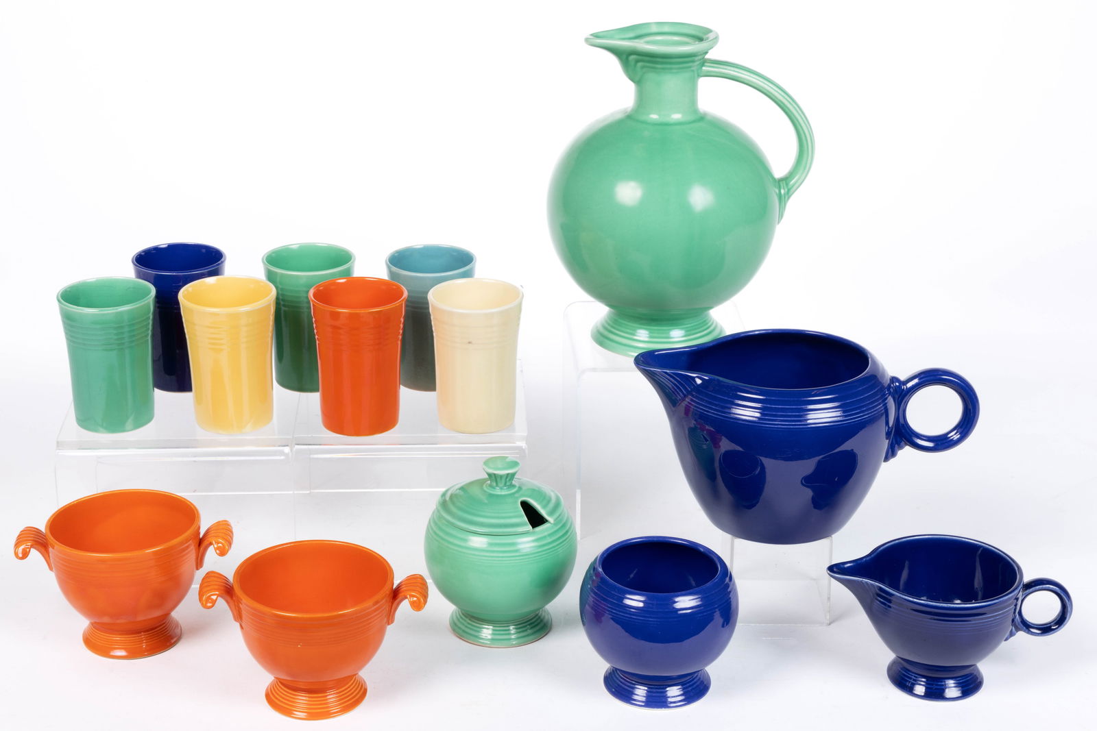 HOMER LAUGHLIN FIESTAWARE CERAMIC DRINKING AND OTHER ARTICLES, LOT OF 14 (1 of 1)