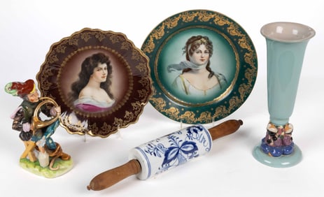 AUSTRIAN / GERMAN PORCELAIN ARTICLES, LOT OF FIVE