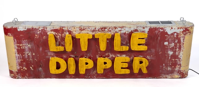 PHILADELPHIA TOBOGGAN / ALLAN HERSCHELL "LITTLE DIPPER" ROLLER COASTER / CARNIVAL SIGN