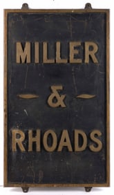 BRONZE MILLER AND RHOADS DEPARTMENT STORE SIGN