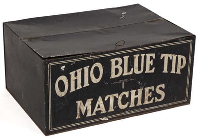 OHIO BLUE TIP MATCHES STORE DISPLAY CRATE / BIN