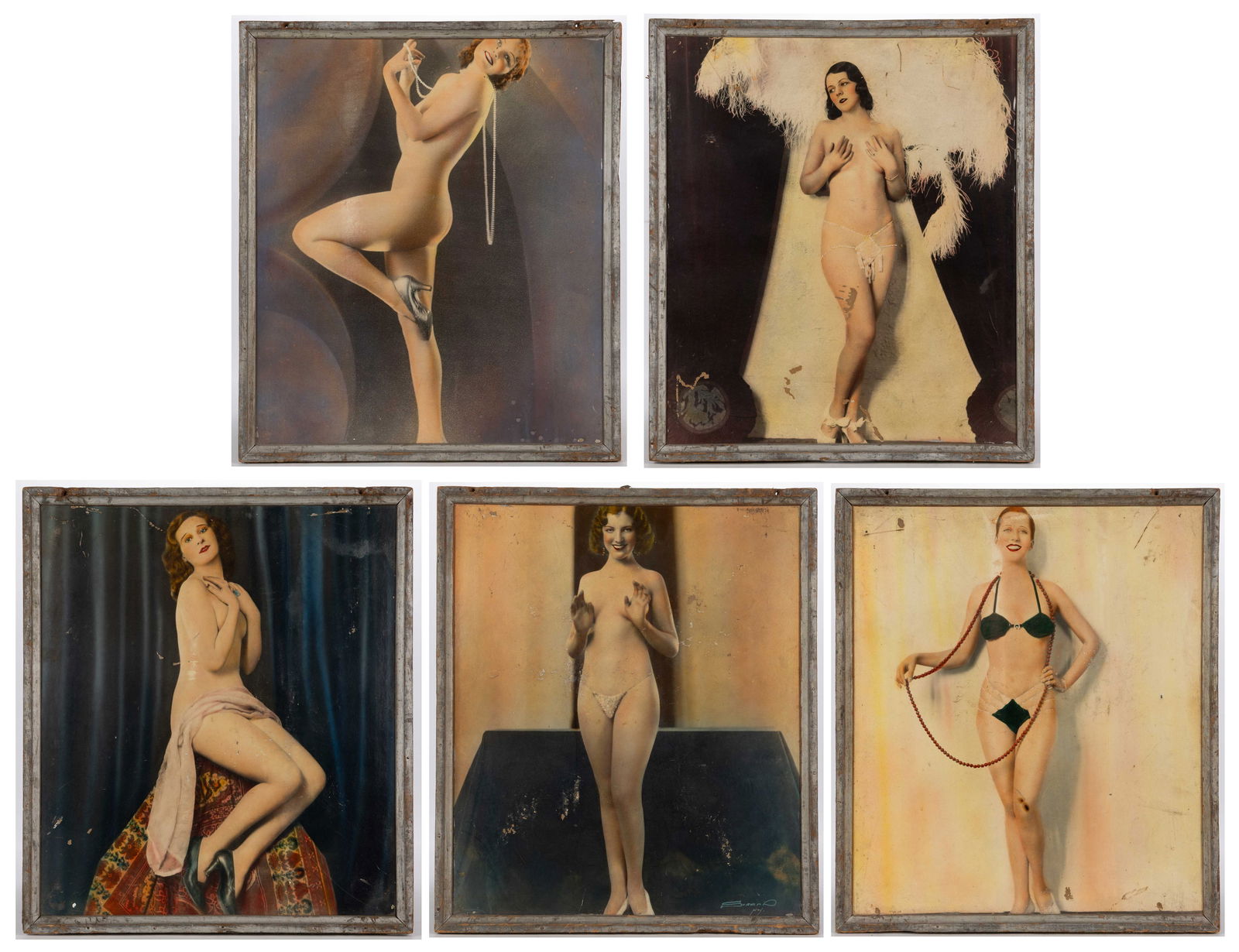 RARE AMERICAN PIN-UP PHOTOGRAPHIC PRINTS, LOT OF FIVE (1 of 6)