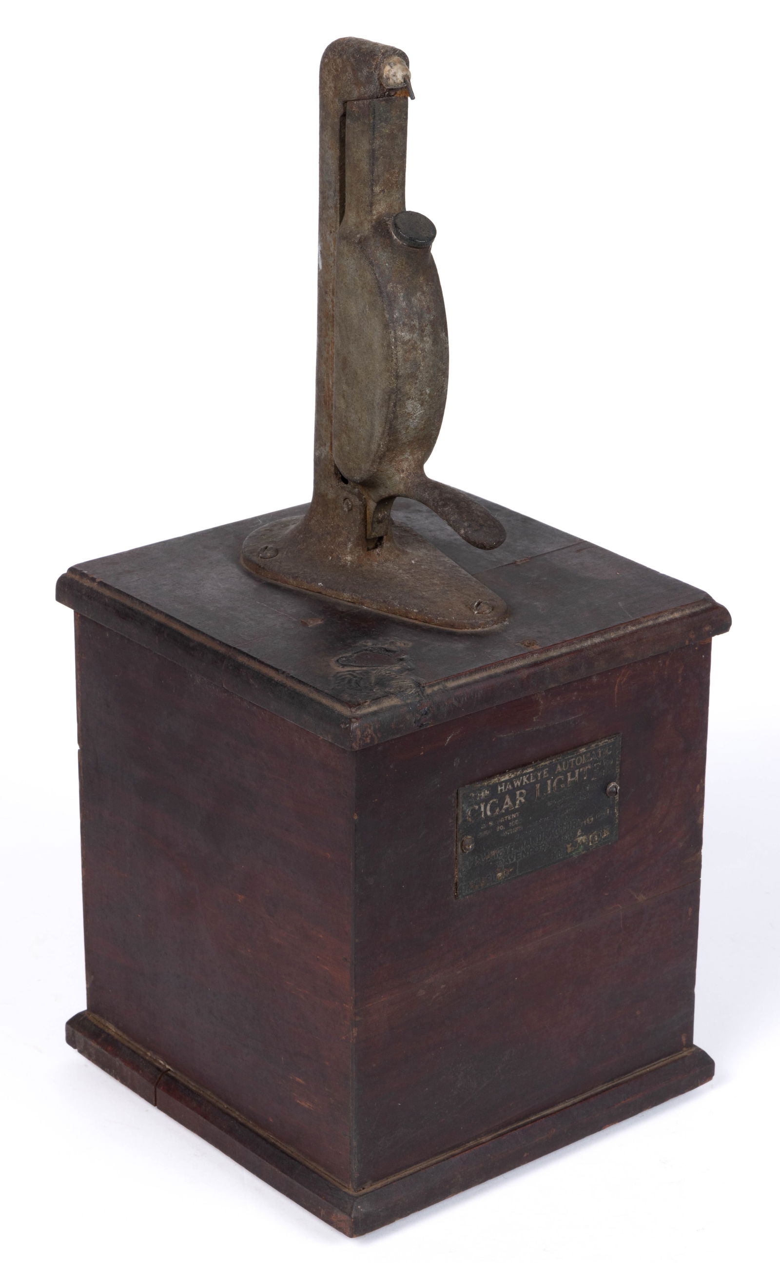 HAWKEYE MANUFACTURING CO. "THE HAWKEYE AUTOMATIC" COUNTER TABLE-TOP JUMP-START CIGAR LIGHTER (1 of 3)