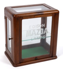 EDISON MAZDA LAMPS ADVERTISING COUNTER-TOP STORE DISPLAY CABINET