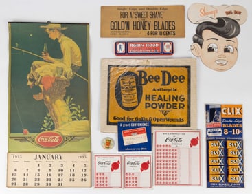 ASSORTED AMERICAN ADVERTISING ARTICLES, LOT OF 11