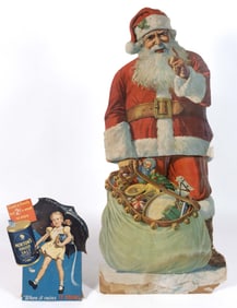AMERICAN ADVERTISING CARDBOARD CUT-OUT STAND-UP SIGNS, LOT OF TWO
