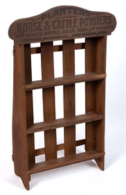 PLANTERS HORSE & CATTLE POWDERS WOODEN COUNTRY STORE DISPLAY