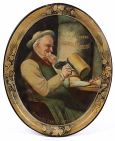 PRE-PROHIBITION EAST TENNESSEE BREW CO., KNOXVILLE, TENNESSEE TIN ADVERTISING SERVING TRAY