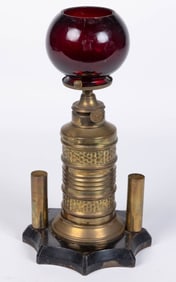 STAMPED BRASS TABLE / DESK TOP CIGAR LIGHTER