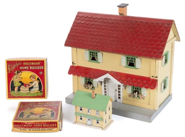 VINTAGE AMERICAN ALBERT SCHOENHUT WOODEN TOY DOLL HOUSES, UNCOUNTED LOT