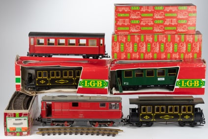 GERMAN L. G. B. LEHMANN NO. 2095 G-SCALE MODEL RAILROAD DIESEL LOCOMOTIVE / TRAIN AND COACH /