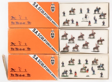 SAE / SWEDISH AFRICAN ENGINEERS SCULPTURED MODELS TOY SOLDIERS / FIGURES, LOT OF THREE SETS
