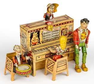 UNIQUE ART LIL ABNER'S DOGPATCH BAND TIN LITHOGRAPH WIND-UP TOY