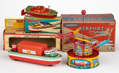 ASSORTED TIN LITHOGRAPHED WIND-UP / FRICTION TOYS, LOT OF THREE