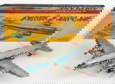 LINEMAR UNITED AIRLINES TIN LITHOGRAPHED FRICTION 4-MOTOR AIRPLANE TOY